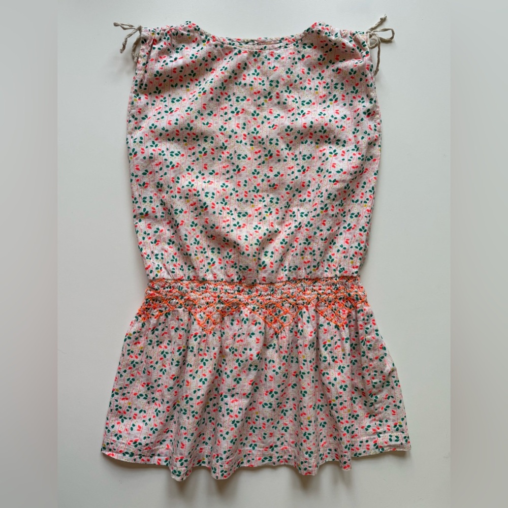 Bonheur Du Jour Girls Floral Smocked Waist Sundress with Tie Shoulders - Size 4Y